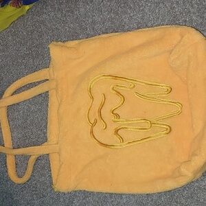 DHN orange fuzzy tote bag